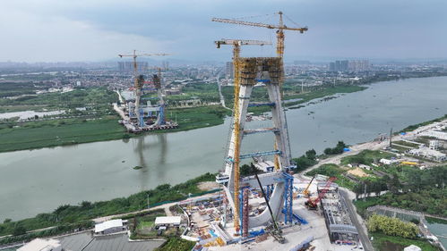 新进展 潮汕环线高速京灶大桥项目主桥完成首片钢梁架设施工